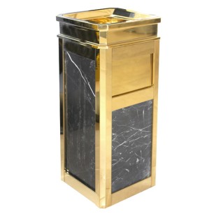 Пепелник  с мрамор и златен обков 30x30xh65cm HORECANO-(84450-001)