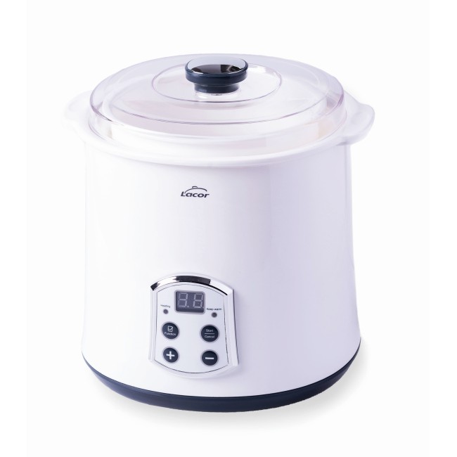 Електрически уред за приготвяне на йогурт / кисело мляко, 20W, 220-240V, 50/60Hz, ф20x23см, 2л, 1,17кг, MAXI - Lacor