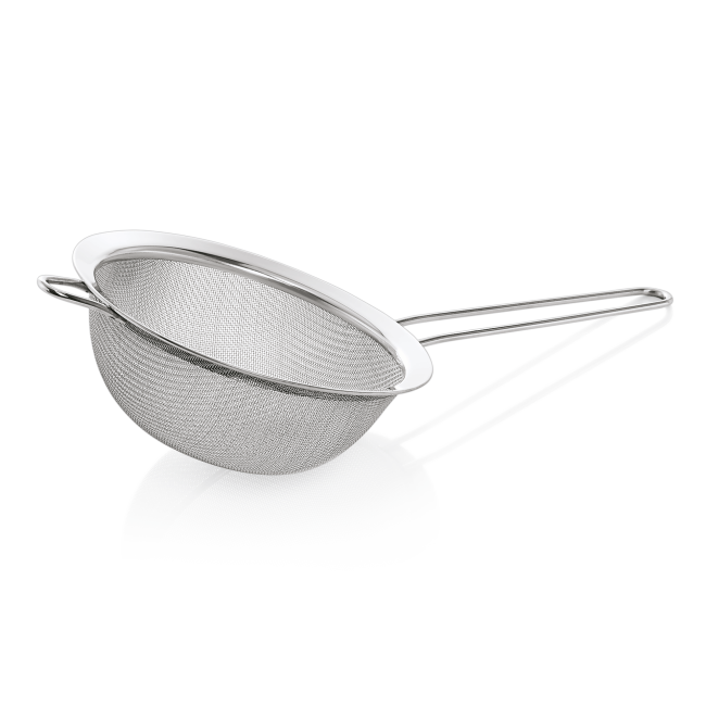 Иноксова готварска цедка с дръжка, ф20см (дръжка - 18см) - WAS