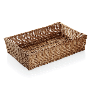 Панер, бамбук/върба, правоъгълен, 60x40xh14см, Basket 3136 - WAS