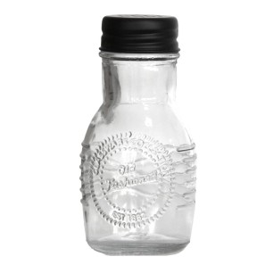 Стъклена солница  с метално черно  капаче  OLD FASHIONED-(212855-BL-LF) - Horecano