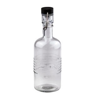 Стъклена бутилка с черен клипс 350мл OLD FASHIONED-(213802-BL-LF) - Horecano