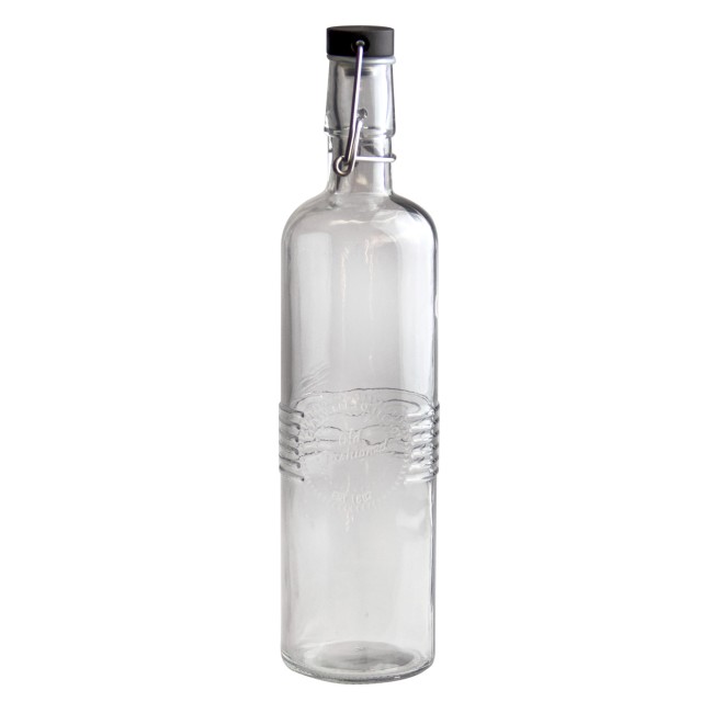 Стъклена бутилка с черен клипс 750мл OLD FASHIONED-(212732-BL-LF) - Horecano