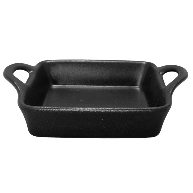 Керамична тава за печене квадратна черна 18,8x18,8x6,5см (UN30-002-1-B) - Horecano