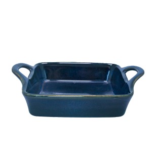 Керамична тава  за печене квадратна синя  18,8x18,8xh6,5см  (UN30-002-1-CB)  - Horecano