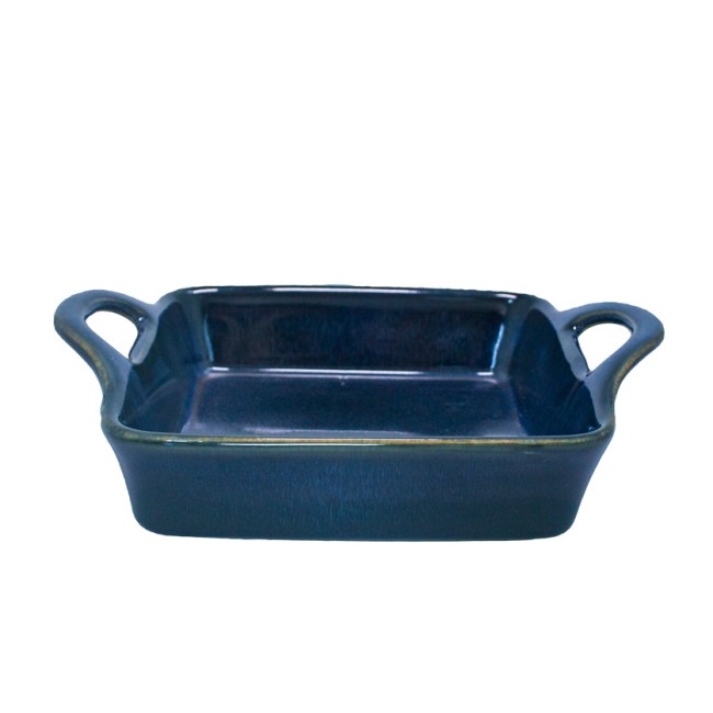 Керамична тава  за печене квадратна синя  18,8x18,8xh6,5см  (UN30-002-1-CB)  - Horecano