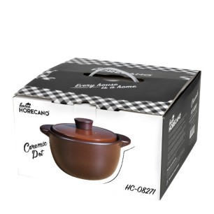 Керамичен гювеч 5л ф25xh13см кафяв HOME-(HC-08270) - Horecano