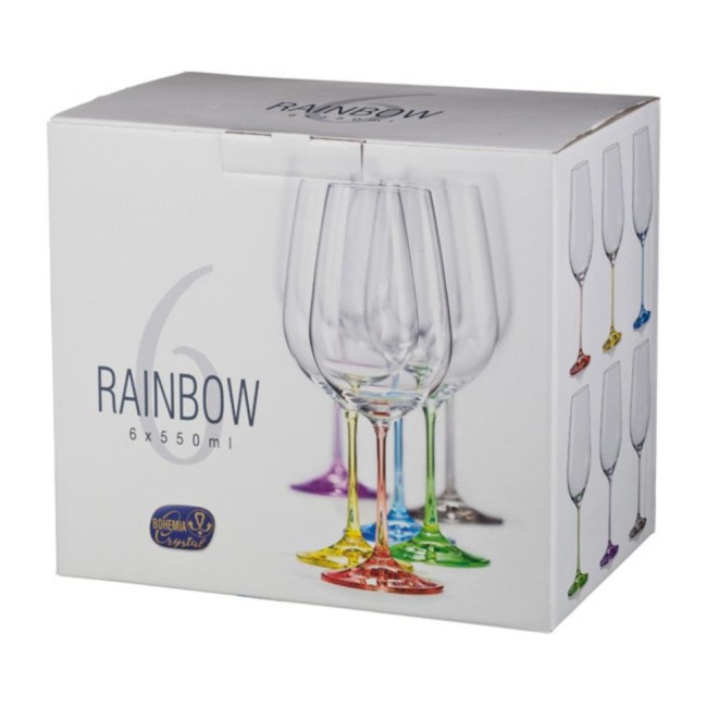 Стъклена чаша за червено вино 550мл RAINBOW(40729) - Crystalex