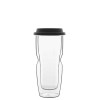 Стъклена двустенна термо чаша със силиконов капак 460мл h19см DRINK&DESIGN-(12836/01) (RM 507) - Luigi Bormioli