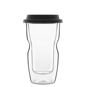 Стъклена двустенна термо чаша със силиконов капак 340мл DRINK&DESIGN-(12837/01) (RM 508) - Luigi Bormioli