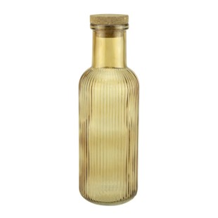 Стъклена бутилка с коркова тапа 1л жълта BLOOM-(HC-11279) - Horecano