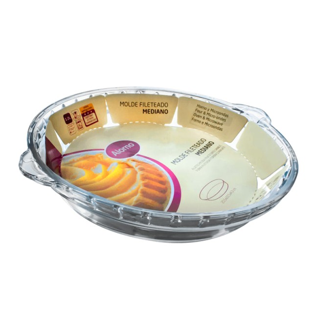 Плато от огнеупорно стъкло кръгло 25,5х22,5х4,3см 1.2л COK-ALORNO(P09)