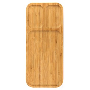 Бамбукова дъска за сервиране с 3 отделения 32,2x13,8xh1,9см (A2209) - Horecano