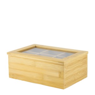 Бамбукова кутия за чай с  6 секции 16,2x24,1x9,3см  (A2151) - Horecano