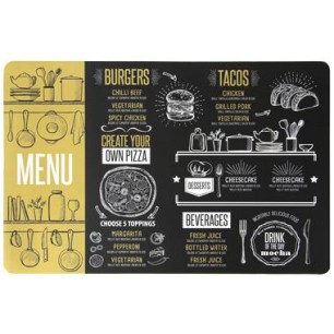 Полипропиленова подложка за хранене CHALKBOARD GOLD 43,5x28,5см HORECANO-(PPCO-27209C)
