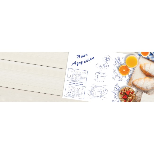 Хартиена подложка за хранене и рисуване 33x44см "BIMBI KIDS" ПАКЕТ 250бр LUNI PAPER-(TBB90) - Horecano