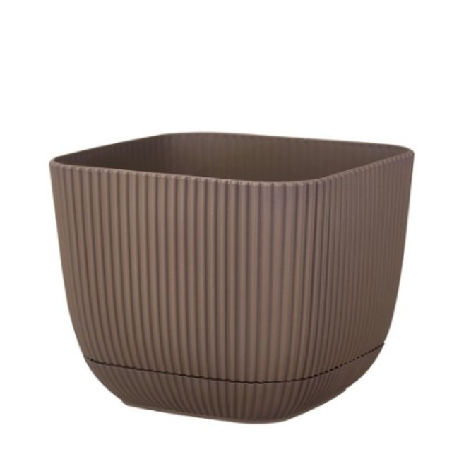 Пластмасова саксия, квадратна, №2, 11x11xh9,5см, 670мл, terra HOME-(G-382-T) - Horecano