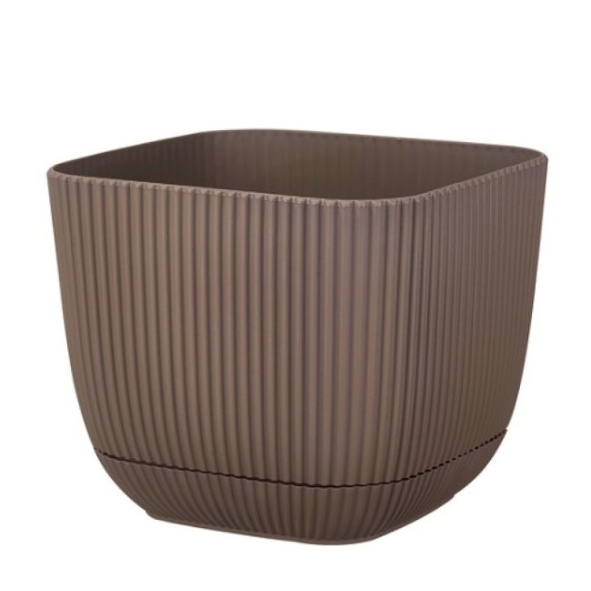 Пластмасова саксия, квадратна, №3, 15x15xh13см, 1,8л, terra HOME-(G-383-T) - Horecano