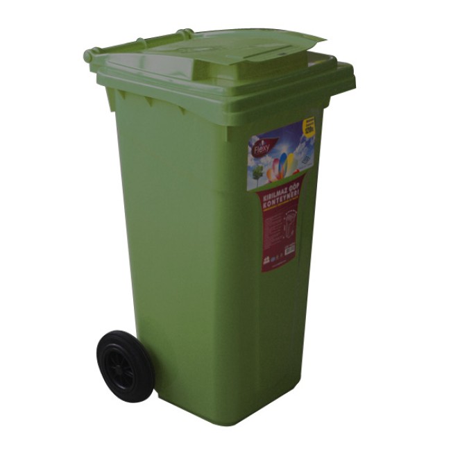 Пластмасов кош за отпадъци  55x48x94см 120л. зелен (CK-404) - Irak Plastik