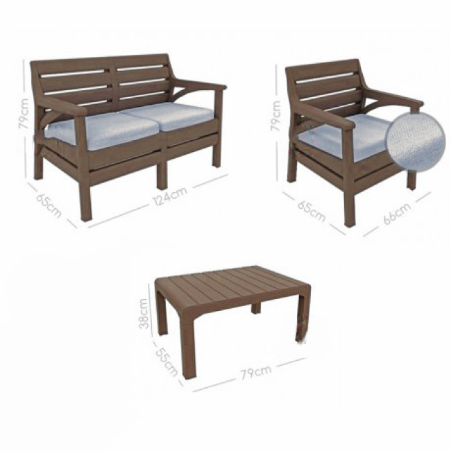 Градински сет “MIAMI“, 4 части, бял, ИП-(HK-800) - Irak Plastik