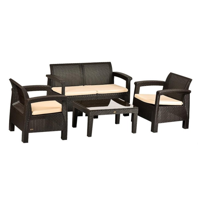 Градински сет TOSCANA, 4 части, кафяв, ИП-(HK-955) - Irak Plastik