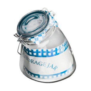 Стъклен буркан наклонен с капак с клипс 1,1л (81506-16.5) - TOP