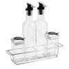 Стъклен оливерник 4ка на хромирана метална стойка 250/110мл. Easy Life (3620100S)