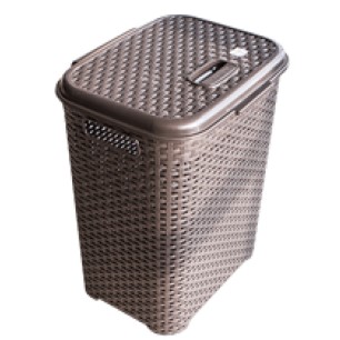 Пластмасов кош за пране правоъгълен кафяв 40.5x33.5x51см VT-(0778) - Horecano