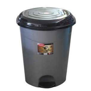 Пластмасов кош с педал и вътрешна кофа №5 50л различни цветове 42x43x56см PLANET-(UP 130)