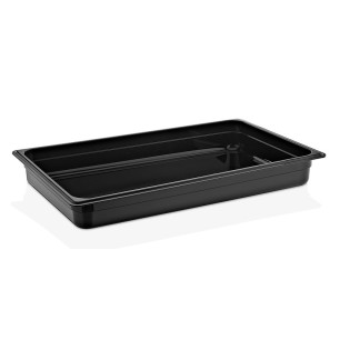 Полипропиленов контейнер черен 1/1-65 53x32,5x6,5см 8,5л PP-(GNPP-1165/B) - Plast Port