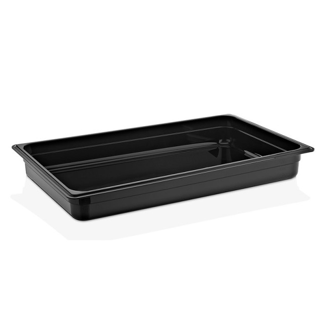 Полипропиленов контейнер черен 1/1-65 53x32,5x6,5см 8,5л PP-(GNPP-1165/B) - Plast Port