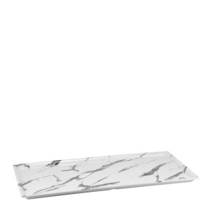 Меламиново плато правоъгълно 53x25xh2см WHITE MARBLE KN-(105325.WM) - Kulsan