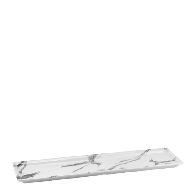 Меламиново плато правоъгълно 50x13,5xh2см WHITE MARBLE KN-(105013.WM) - Kulsan