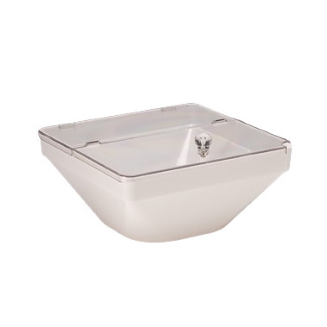 Поликарбонатна купа квадрат с капак 22x22x11см. - бяла  (ZCP 611-2)AN - Alkan