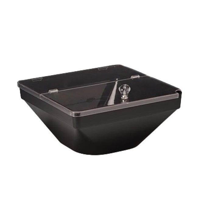 Поликарбонатна купа квадрат с капак 22x22x11см. - черна  (ZCP 611-3)AN - Alkan
