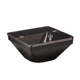 Поликарбонатна купа квадрат с капак 26x26x12см. - черна  (ZCP 612-3)AN - Alkan