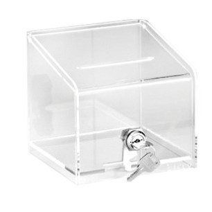 Акрилна кутия за бакшиши с ключалка 15,5x15,5x15 см. - (ZCP 396)AN - Alkan