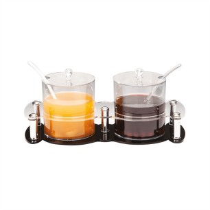 Поликарбонатна стойка с 2 буркана 2,1л  21x47x18см  (ZCP 131-M)AN - Alkan