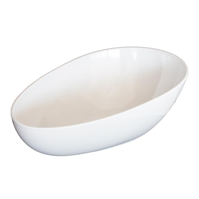 Меламинова купа яйце скосена бяла 36x24xh8-14см (K-2047)AN - Alkan 