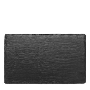 Меламиново плато правоъгълно 26,5x16,2xh1см GN1/4 BLACK SLATE EFFECT KN-(47014.BL) - Kulsan