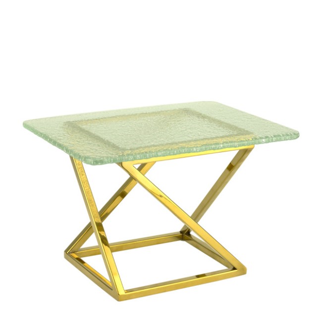 Стойка дисплей 15x18xh17см със стъклено плато 20x28см GOLD 2 части NYX-(HC-39118) - Horecano
