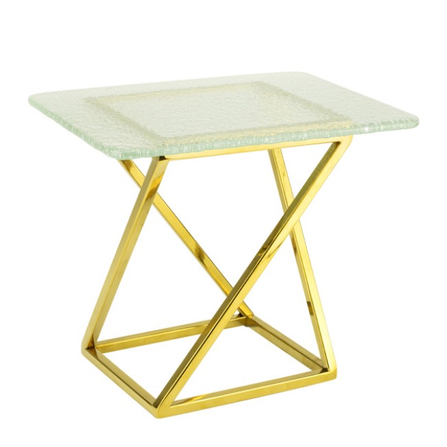 Стойка дисплей 15x18xh23см със стъклено плато 20x28см GOLD 2 части NYX-(HC-39119) - Horecano