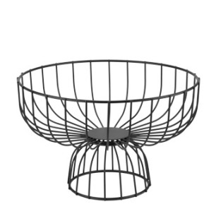 Метална фруктиера / купа кръгла на столче ф28xh18,5см черна REN-(HC-39159) - Horecano