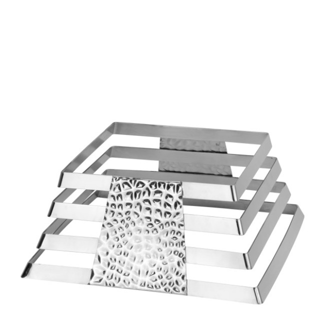 Стойка дисплей 25x25/18x18xh10см INOX NORTH-(HC-3990) - Horecano