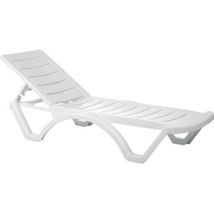 Пластмасов шезлонг AQUA бял 187x50xh30см SI-(076) - Siesta
