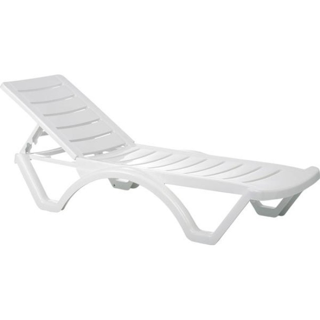 Пластмасов шезлонг AQUA бял 187x50xh30см SI-(076) - Siesta