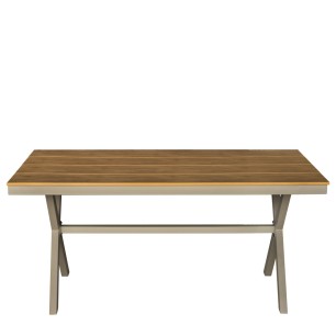 Маса 160x90xh76см PLASTIC WOOD NATURAL LOGAN-(HC-42543) - Horecano