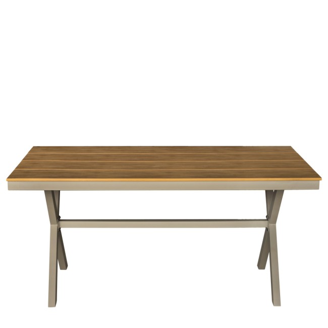 Маса 160x90xh76см PLASTIC WOOD NATURAL LOGAN-(HC-42543) - Horecano