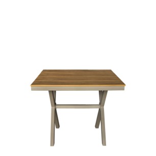 Маса 90x90xh76см PLASTIC WOOD NATURAL LOGAN-(HC-42550) (PT-A123A) - Horecano