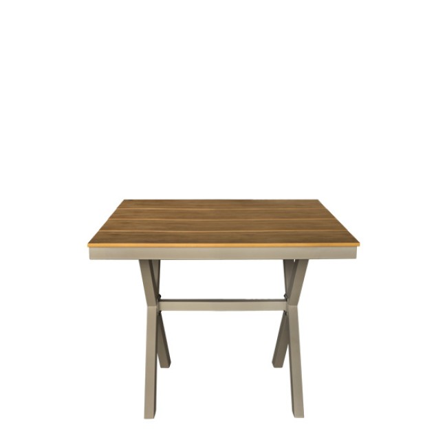Маса 90x90xh76см PLASTIC WOOD NATURAL LOGAN-(HC-42550) (PT-A123A) - Horecano